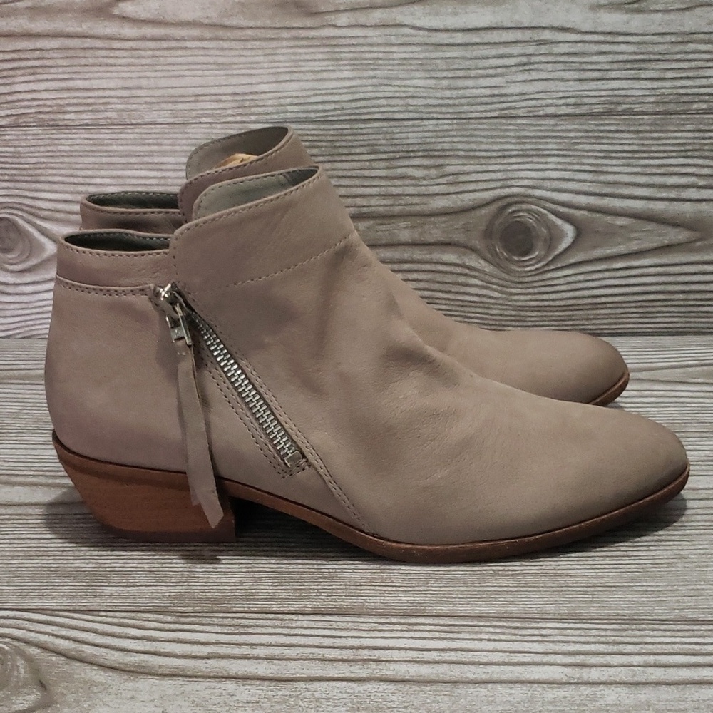 Sam Edelman Parker 8 soft gray leather two zips ankle boots - Picture 3 of 8